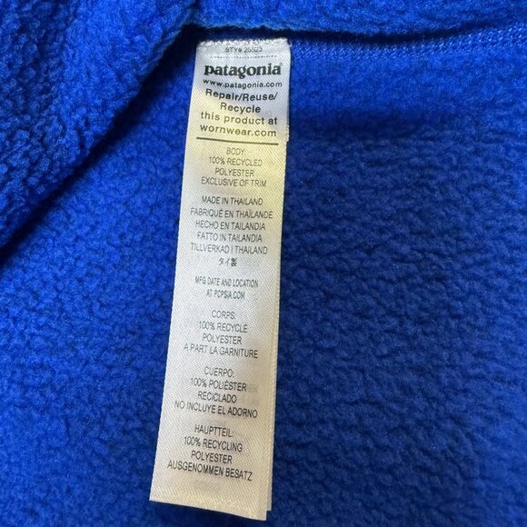 Patagonia Men’s Better Sweater 1/4 Zip Pullover Large Blue Fleece – Elastic Logo - Picture 6 of 9